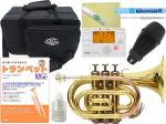 J Michael Jマイケル TR-350PL ポケットトランペットラッカー 管楽器 ミニ トランペット pocket trumpet gold ミュート セット B　北海道 沖縄 離島不可