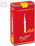 vandoren バンドーレン SR3025R ソプラノサックス リード 2.5 ジャバ レッドカット 1箱 10枚入り JAVA FILED RED CUT soprano saxophone reeds 2-1/2