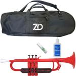 ZO ( ゼットオー ) トランペット TP-01BK レッド 新品 アウトレット プラスチック 管楽器 trumpet RED バルブオイル セット A 　北海道 沖縄 離島 同梱不可