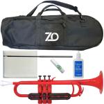 ZO ( ゼットオー ) トランペット TP-01BK レッド 新品 アウトレット プラスチック 管楽器 trumpet RED バルブオイル セット B 　北海道 沖縄 離島 同梱不可