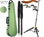 Carbon Mac カーボンマック CFV-2S S-PGR サテン ピスタチオグリーン バイオリン ケース 4/4 ハードケース violin case green セット B　北海道 沖縄 離島 同梱 代引き不可