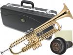J Michael ( Jマイケル ) TR-200 トランペット ラッカー 管楽器 B♭ Trumpet gold サイレント ミュート e-BRASS セット　北海道 沖縄 離島不可