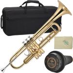 J Michael ( Jマイケル ) TR-200 トランペット ラッカー 管楽器 B♭ Trumpet gold サイレント ミュート e-BRASS セット　北海道 沖縄 離島不可