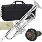 J Michael Jマイケル 3年保証 TR-300S トランペット B♭ 銀メッキ シルバー ミュート e-BRASS セット　以下対応不可 北海道 沖縄 離島 代引き 同梱