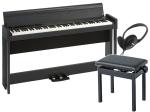 KORG ( コルグ ) 電子ピアノ デジタルピアノ C1 Air-WBK 純正高低自在椅子 セット ウッデン ブラック