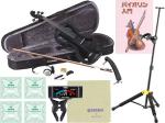 CarloGiordano カルロジョルダーノ EV-202 ブラック エレクトリック バイオリン 4/4 Silenzia サイレント 楽器 EV202 BK Black セット D 　北海道 沖縄 離島不可