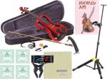 CarloGiordano カルロジョルダーノ EV-202 RED レッド エレクトリック バイオリン 4/4 Silenzia サイレント 楽器 EV202 TRD セット D 　北海道 沖縄 離島不可