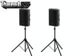 MACKIE マッキー Thrash215  2台と スピーカースタンド(ブラック) 1ペアセット ◆ パワードスピーカー 15インチ 2-Way 最大1300W