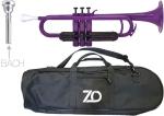 ZO ( ゼットオー ) トランペット TP-04BK パープル アウトレット プラスチック 管楽器 trumpet purple BACHマウスピース セット C　北海道 沖縄 離島不可