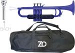 ZO ( ゼットオー ) TP-10BK トランペット ダークブルー アウトレット プラスチック 管楽器 Trumpet Dark Blue BACHマウスピース セット C　北海道 沖縄 離島不可