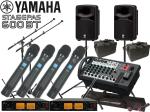 YAMAHA ( ヤマハ ) ケースは10月中旬 STAGEPAS600BT SOUNDPURE ワイヤレスマイク4本とマイクスタンド2本とキャリングケース& SPスタンド (JS-TS50) セット