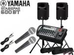 YAMAHA ヤマハ STAGEPAS600BT マイク2本とスピーカースタンド  (K306B/ペア)  