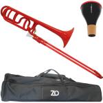 ZO ( ゼットオー ) TB-01 レッド アウトレット テナーバストロンボーン 太管 プラスチック Tenor bass trombone red ミュート セット D　北海道 沖縄 離島不可