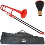 ZO ( ゼットオー ) TTB-01 テナートロンボーン レッド 細管 アウトレット プラスチック 管楽器 tenor trombone red ミュート F　北海道 沖縄 離島不可