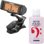 YAMAHA ヤマハ TD-38L クロマチックチューナー クリップタイプ Lサイズ 管楽器 CLIP-ON CHROMATIC TUNER SP2 シルバーポリッシュ セット C　北海道 沖縄 離島不可