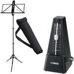 YAMAHA ヤマハ MS-260AL アルミ譜面台 軽量 ケース付 折りたたみ ミュージックスタンド 振り子式メトロノーム MP-90 BK ブラック　北海道 沖縄 離島不可