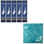 vandoren バンドーレン バラ5枚 SR213 箱なし アルトサックス リード トラディショナル 3番 alto sax traditional reed 3.0 クロス セット E　北海道 沖縄 離島不可