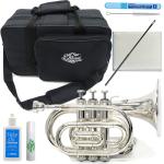 J Michael Jマイケル 3年保証 TR-400PSL ポケットトランペット 銀メッキ シルバー B♭ 管楽器 セットE　以下対応不可 北海道 沖縄 離島 同梱 代引き