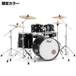 Pearl パール ROADSHOW RS525SCWN/CN-2CSN #752 Matte Asphalt Black ハードウェアとシンバル付きのフルセット 2クラッシュ