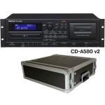 TASCAM タスカム CD-A580 v2 と 国産 ARMOR 3Uラックケースセット ◆  業務用 カセットデッキ CDプレイヤー