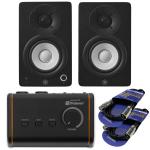 YAMAHA ヤマハ HS4 モニターコントローラーセット ブラック 26W+26W  LF 4.5インチ モニタースピーカー ( パワード )