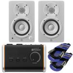 YAMAHA ヤマハ HS4W (ペア) モニターコントローラーセット ホワイト 26W+26W  LF 4.5インチ モニタースピーカー ( パワード )