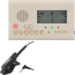 YAMAHA ヤマハ TDM-600BE ベージュ チューナーメトロノーム コンパクト チューナー 管楽器 チューナーマイク TM-40BK セットD　以下対応不可 北海道 沖縄 離島 代引き