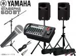 YAMAHA ヤマハ STAGEPAS600BT マイク1本とマイクスタンド1本 スピーカースタンド  (K306B)  ◆ PAセット