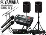 YAMAHA ( ヤマハ ) STAGEPAS600BT AKGワイヤレスマイク2本とマイクスタンド2本 SPスタンド セット (K306B/ペア) 