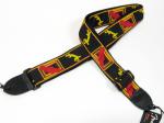 Fender フェンダー Monogrammed  Strap Black/Yellow/Red 【モノグラム ギター・ベース  ストラップ 】