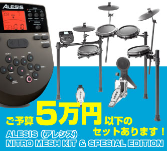 Alesis Nitro Mesh Kit 5万円以下でも買える電子ドラム