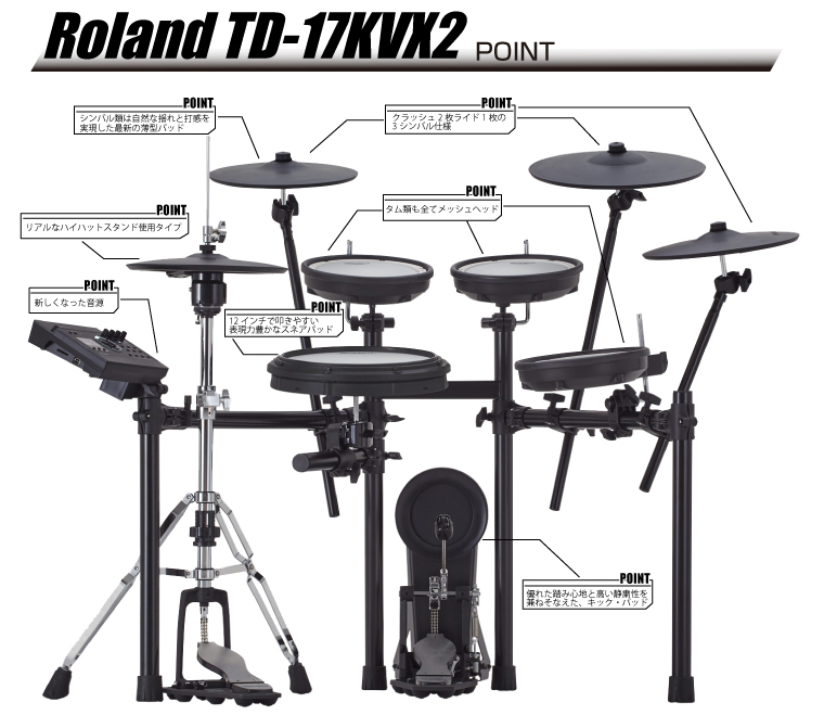 Roland TD-17 V.2.00 カスタム　電子ドラム